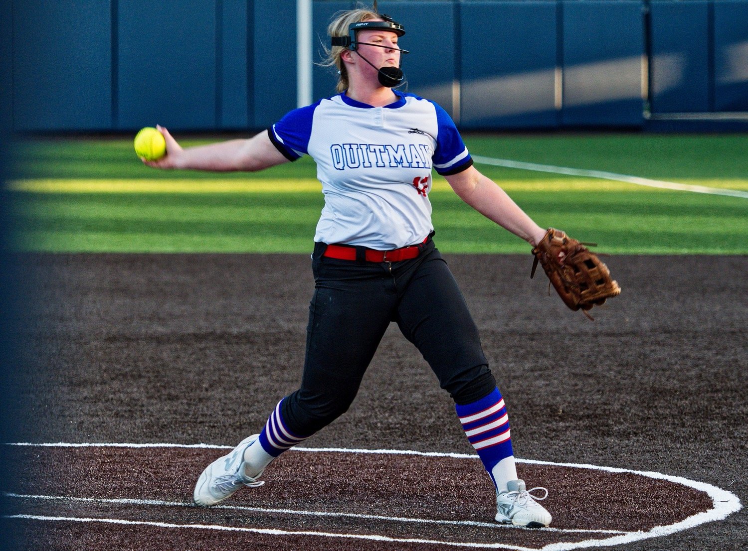 Kennedi Elmore pitches in relief for the Lady Bulldogs last Wednesday. [catch more of Quitman]